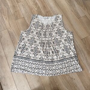 Croft and borrow Sleeveless Patterned Top - Black and White